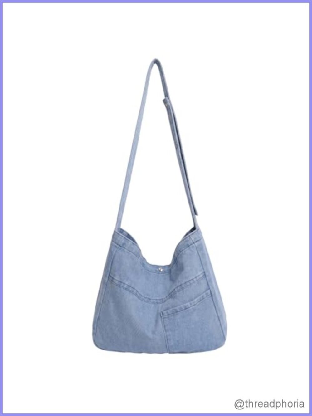 Denim Canvas Tote Bag Large Crossbody Shoulder Bag Lightweight Casual